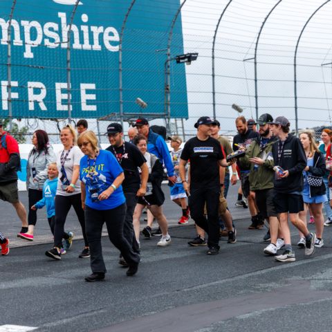 NASCAR Cup Series driver and New England native Ryan Preece (center) walked with race fans around “The Magic Mile” on June 22 during the annual Track Walk presented by NBT Bank – one of several fundraising events held at New Hampshire Motor Speedway during New England’s only NASCAR weekend to benefit the New Hampshire Chapter of Speedway Children’s Charities.