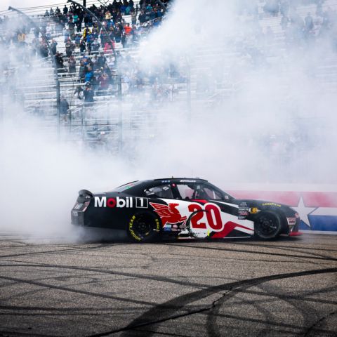 NASCAR Cup Series star Christopher Bell celebrated his SciAps 200 NASCAR Xfinity Series race win at New Hampshire Motor Speedway Saturday.